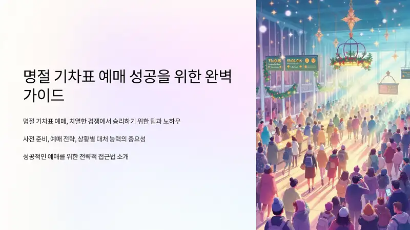 명절 기차표 예매 성공을 위한 완벽 가이드