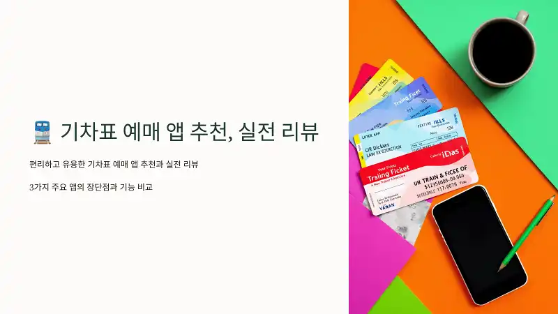 기차표 예매 앱 추천: 실전 리뷰로 골라봤습니다!