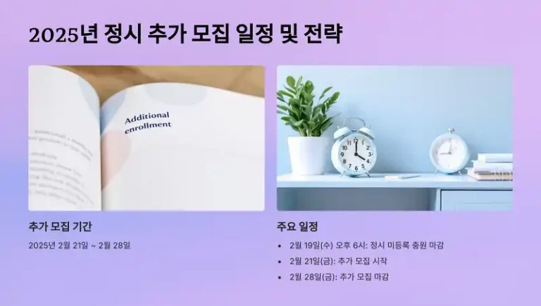 2025년 정시 추가 모집 대학 일정 및 전략