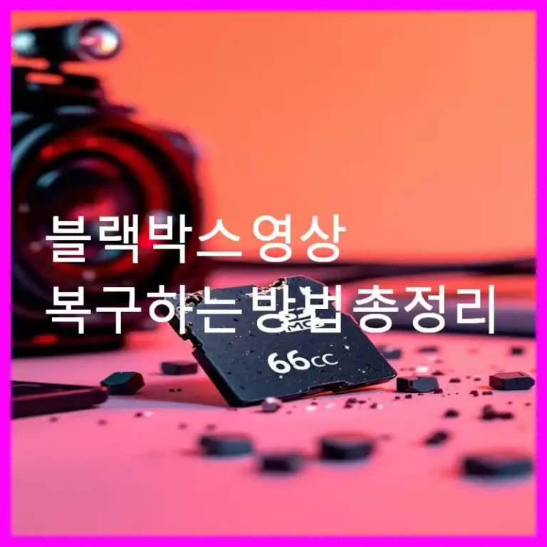 블랙박스 영상 복구하는 방법 총정리