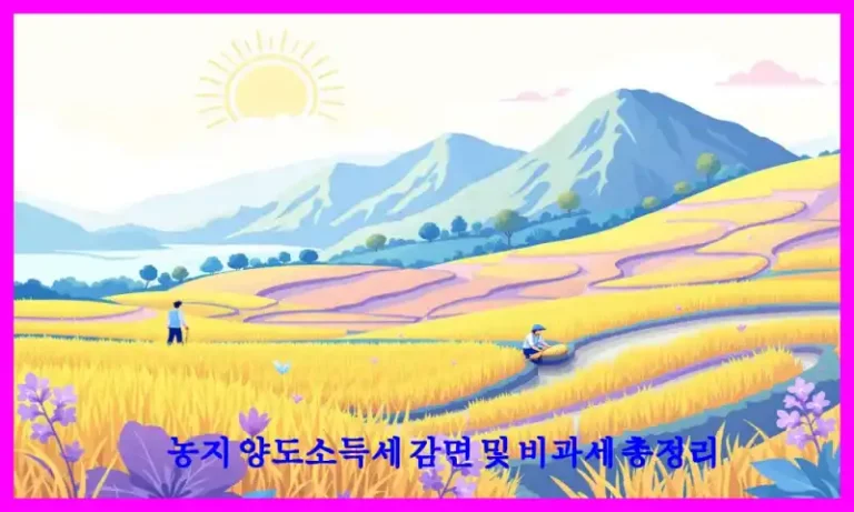 농지 양도소득세 감면 및 비과세 총정리