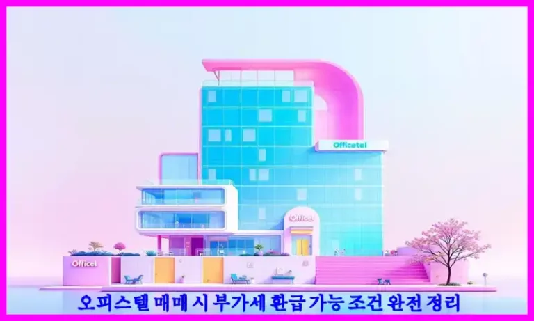 오피스텔 매매 시 부가세 환급 가능 조건 완전 정리