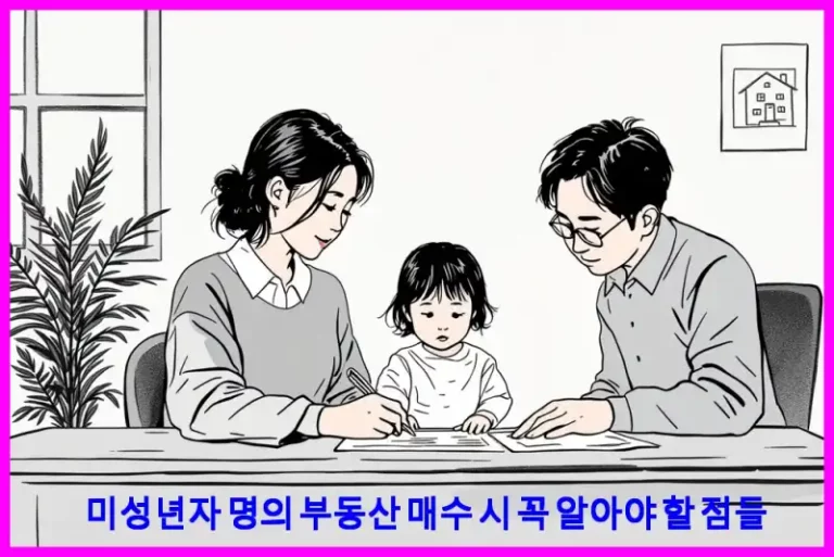 미성년자 명의 부동산 매수 시 꼭 알아야 할 점들