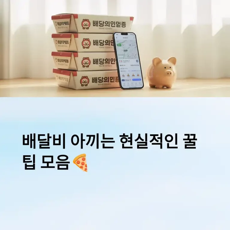 배달비 아끼는 현실적인 꿀팁 모음