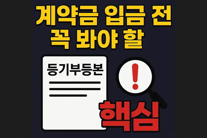 계약금 입금 전 꼭 봐야 할 등기부등본 핵심