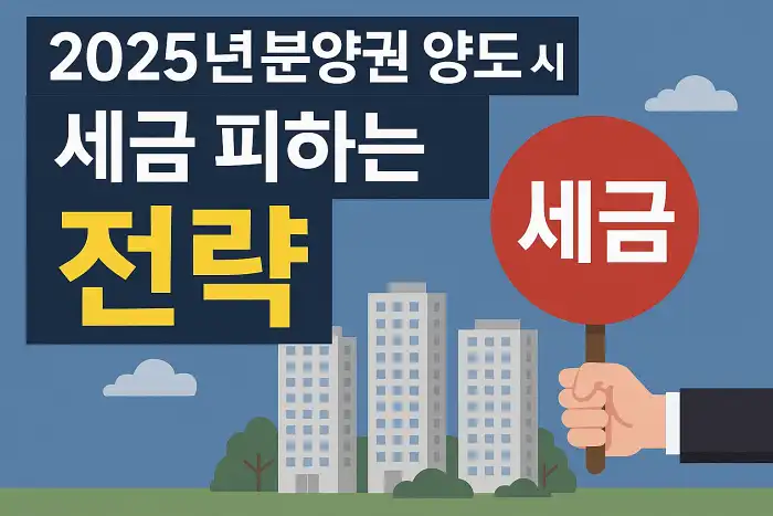 2025년 분양권 양도 시 세금 피하는 전략
