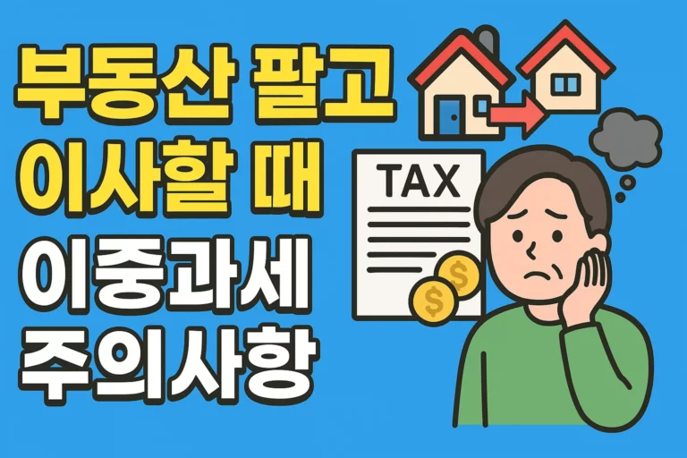 부동산 팔고 이사할 때 이중과세 주의사항