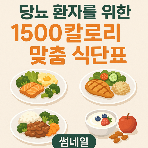 당뇨 환자를 위한 1500칼로리 맞춤 식단표