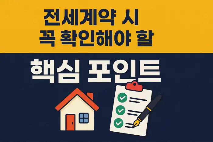 전세계약 시 꼭 확인해야 할 핵심 포인트