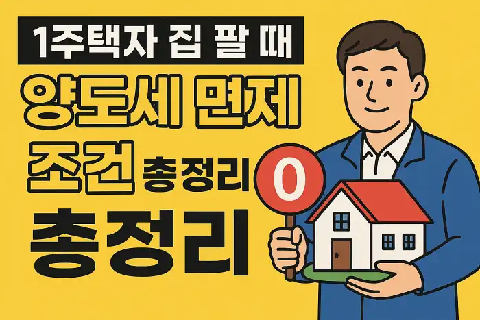 1주택자 집 팔 때 양도세 면제 조건 총정리