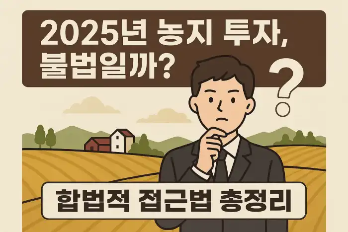 2025년 농지 투자, 불법일까? 합법적 접근법 총정리