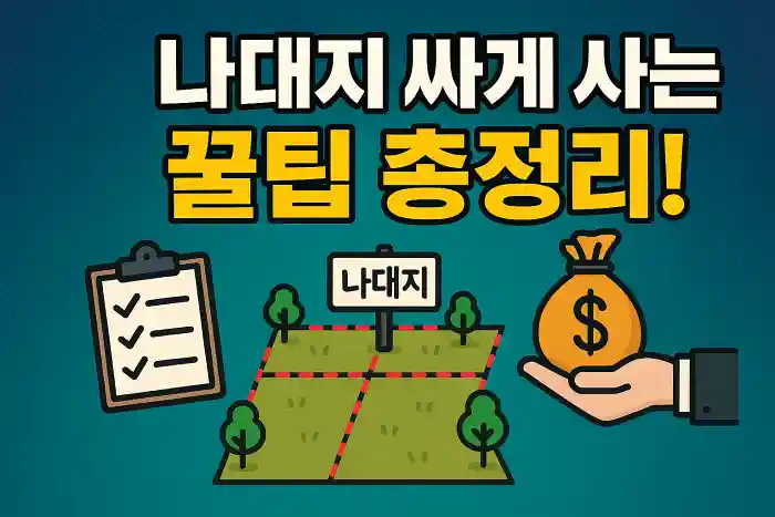 나대지 싸게 사는 꿀팁 총정리