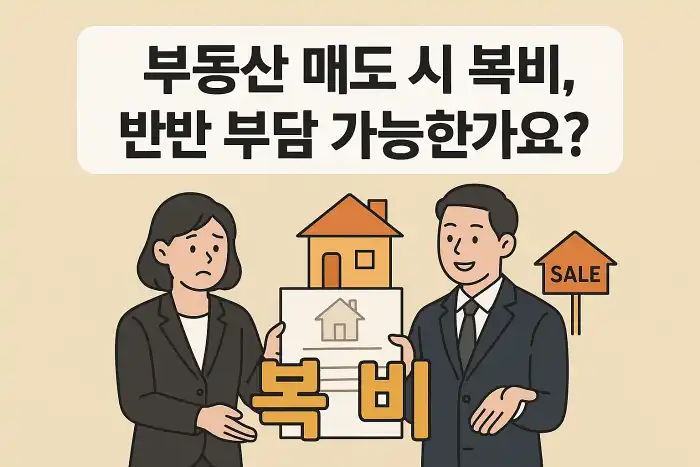 부동산 매도 시 복비, 반반 부담 가능한가요?