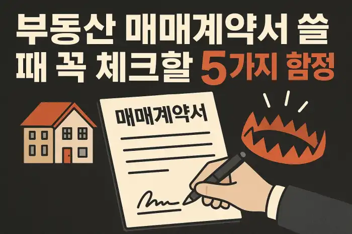 부동산 매매계약서 쓸 때 꼭 체크할 5가지 함정