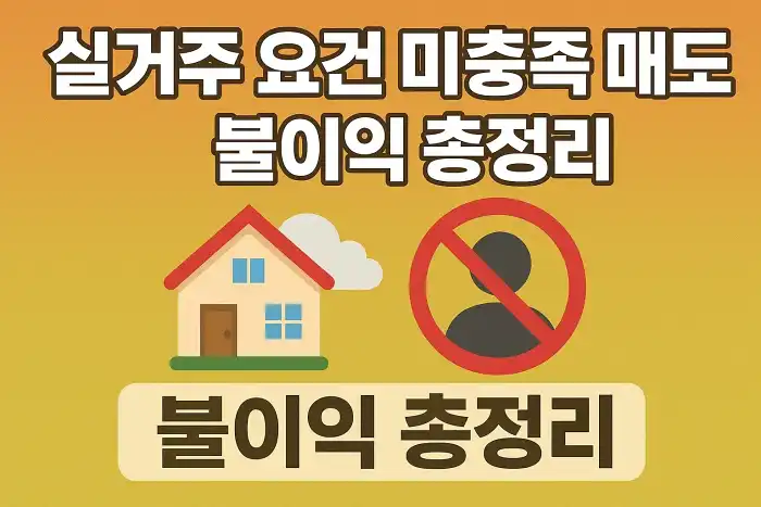 실거주 요건 미충족 매도 시 불이익 총정리