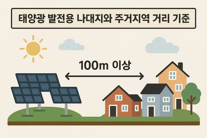 태양광 발전용 나대지와 주거지역 거리 기준