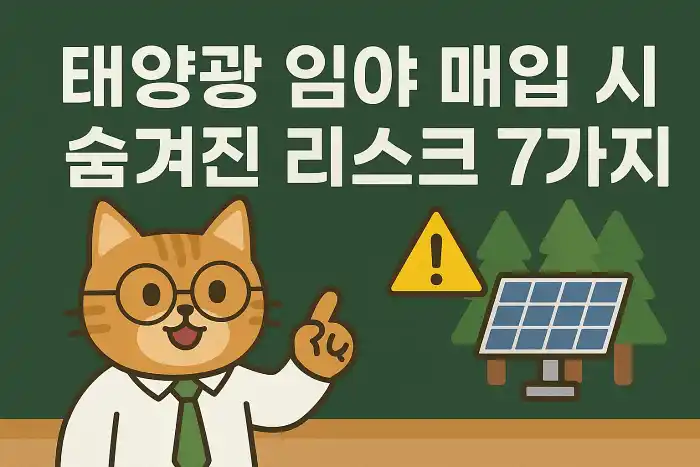 태양광 임야 매입 시 숨겨진 리스크 7가지