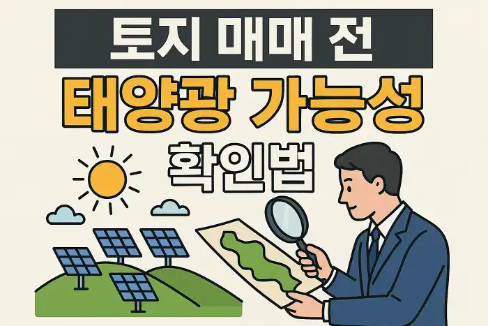 토지 매매 전 태양광 가능성 확인법