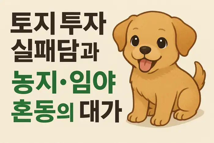 토지 투자 실패담과 농지·임야 혼동의 대가