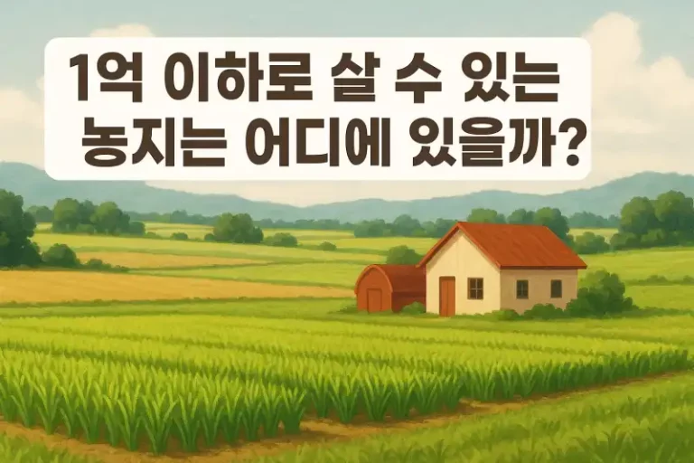 1억 이하로 살 수 있는 농지는 어디에 있을까?