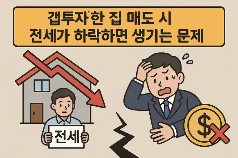갭투자한 집 매도 시 전세가 하락하면 생기는 문제