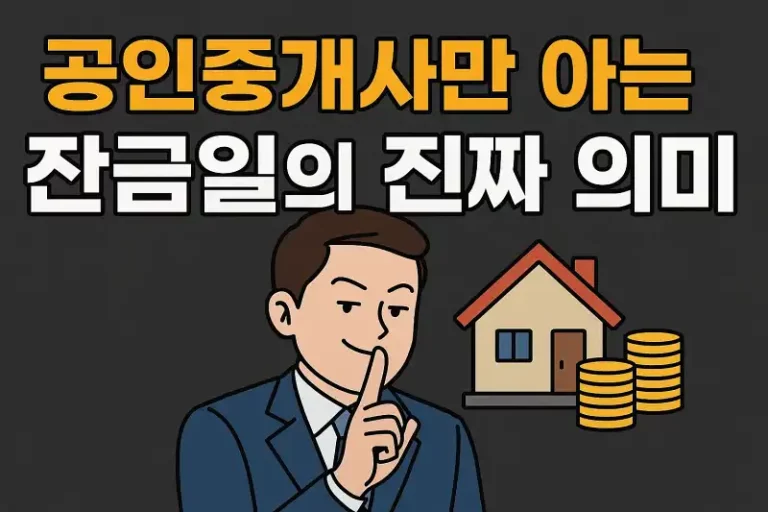 공인중개사만 아는 잔금일의 진짜 의미