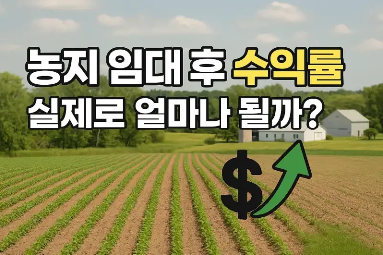 농지 임대 후 수익률, 실제로 얼마나 될까?