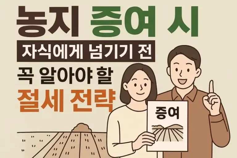 농지 증여 시 자식에게 넘기기 전 꼭 알아야 할 절세 전략