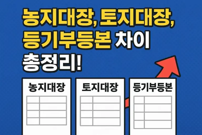 농지대장, 토지대장, 등기부등본 차이 총정리!