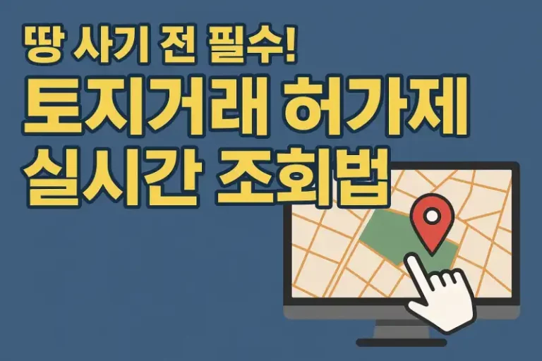 땅 사기 전 필수! 토지거래 허가제 실시간 조회법