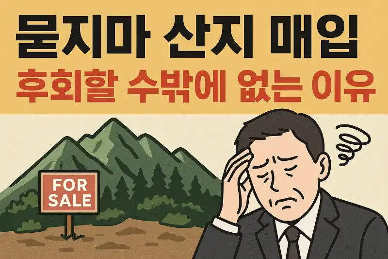 묻지마 산지 매입, 후회할 수밖에 없는 이유
