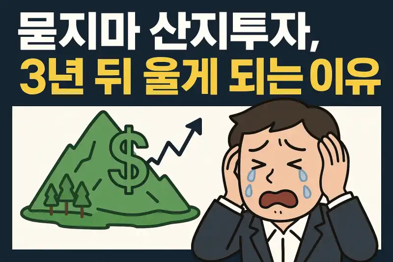 묻지마 산지투자, 3년 뒤 울게 되는 이유