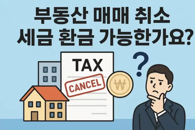 부동산 매매 취소 시 세금 환급 가능한가요?