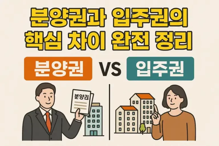 분양권과 입주권의 핵심 차이 완전 정리