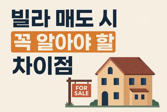 빌라 매도 시 꼭 알아야 할 차이점