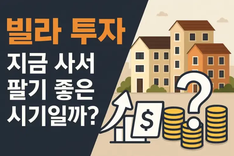 빌라 투자, 지금 사서 팔기 좋은 시기일까?