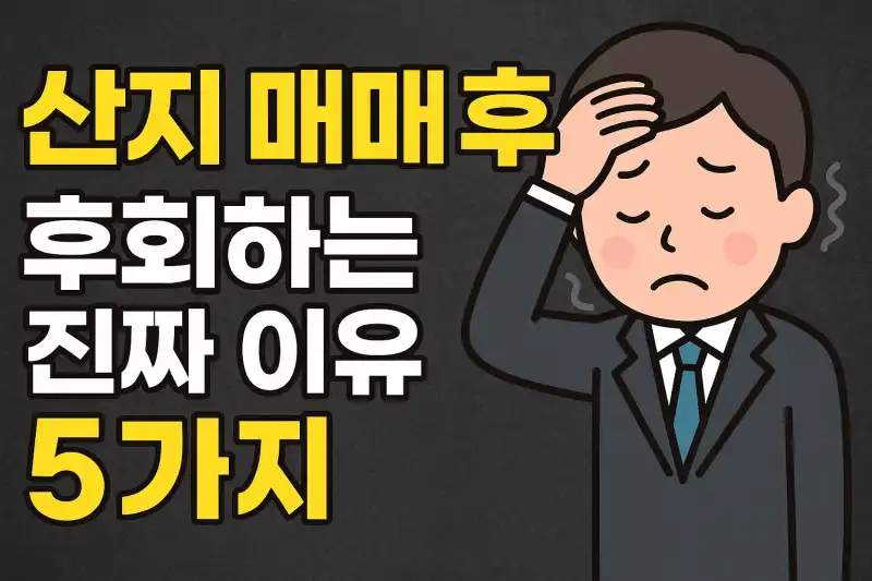 산지 매매 후 후회하는 진짜 이유 5가지