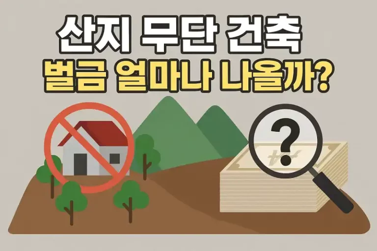 산지 무단 건축, 벌금 얼마나 나올까?