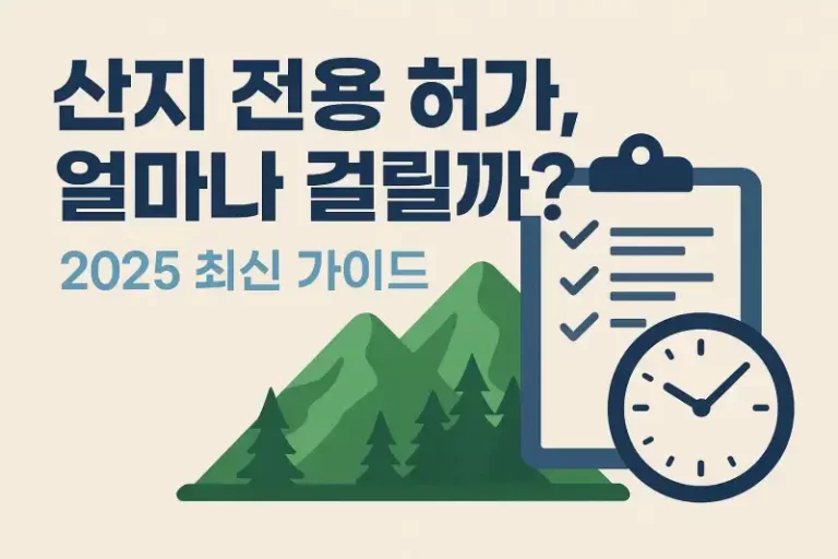 산지 전용 허가, 얼마나 걸릴까? 2025 최신 가이드