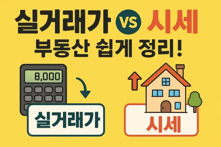 실거래가 vs 시세 차이? 부동산 쉽게 정리!