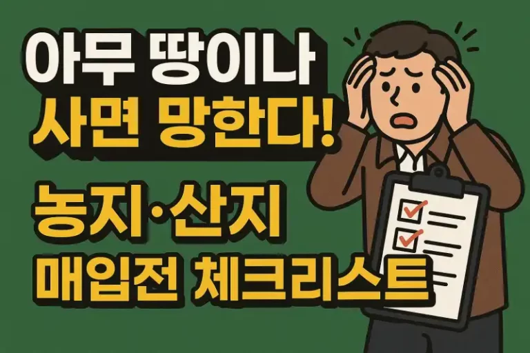 아무 땅이나 사면 망한다! 농지·산지 매입전 체크리스트