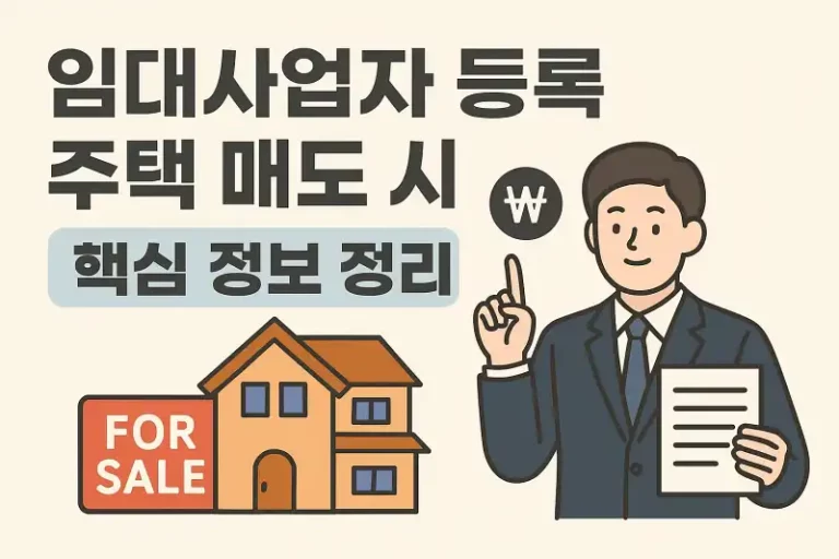 임대사업자 등록 주택 매도 시 핵심 정보 정리