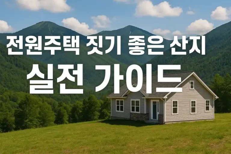 전원주택 짓기 좋은 산지 찾는 실전 가이드