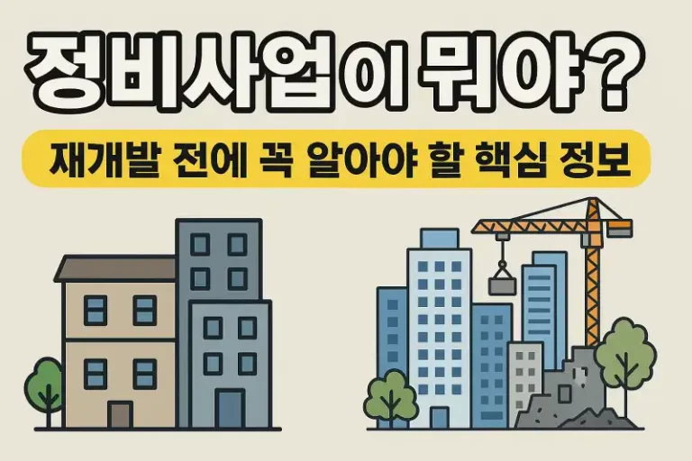 정비사업이 뭐야? 재개발 전에 꼭 알아야 할 핵심 정보