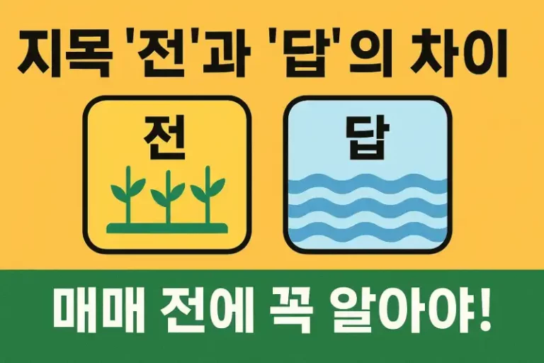 지목 '전'과 '답'의 차이, 매매 전에 꼭 알아야!