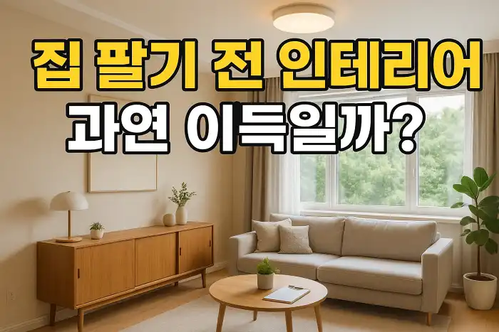 집 팔기 전 인테리어, 과연 이득일까?
