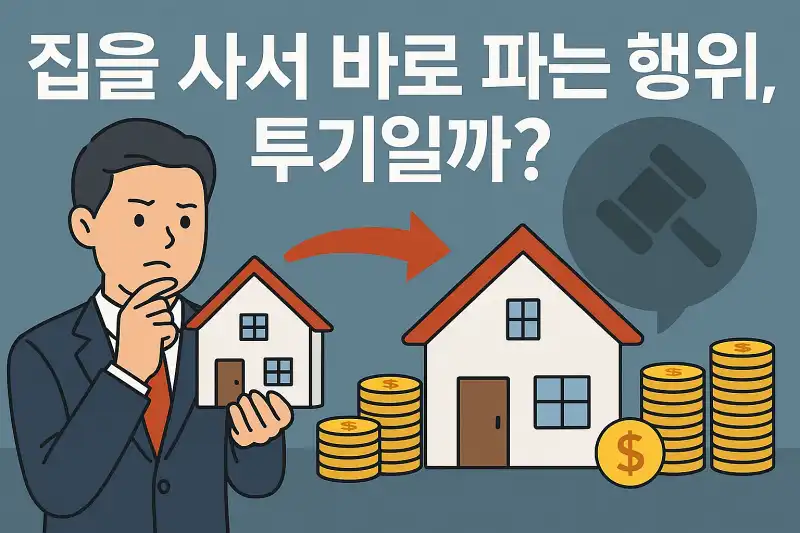 집을 사서 바로 파는 행위, 투기일까?