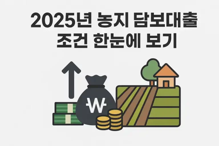 2025년 농지 담보대출 조건 한눈에 보기