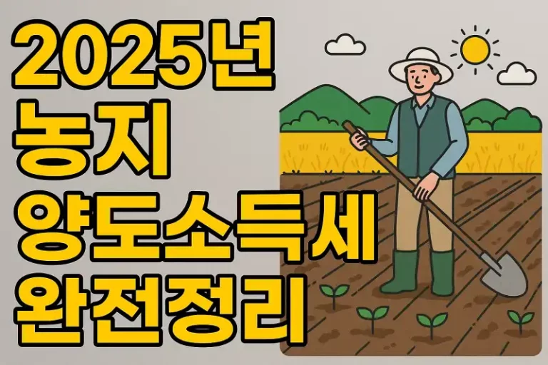 2025년 농지 양도소득세 완전정리