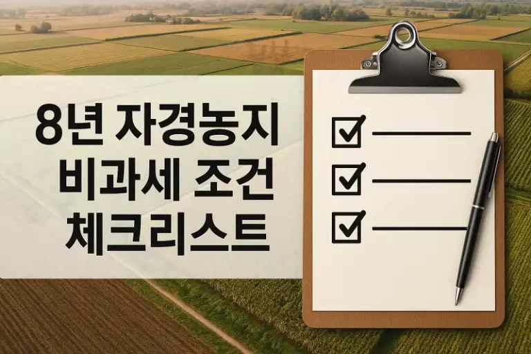 8년 자경농지 비과세 조건 체크리스트